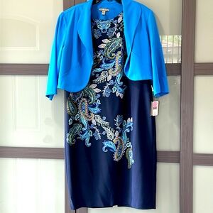 Maya Brooke Dress/ Split In Back With Short Jacket